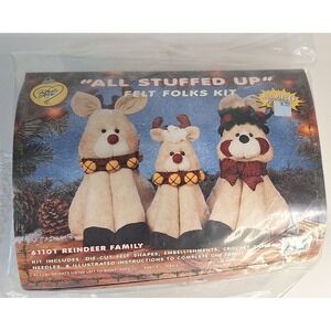 All Stuffed Up Felt Folks Kit Reindeer Family 61101 Christmas Plush